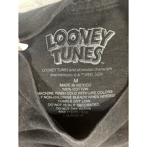 LOONEY TUNES Big Kid’s Graphic Logo Tee Black Short Sleeve Size‎ Medium - Picture 4 of 6